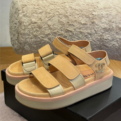 High Quality Luxury Chanel Platform Velcro Sandals – Style 69382 product detail