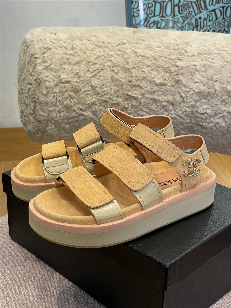 High Quality Luxury Chanel Platform Velcro Sandals – Style 69382 product detail