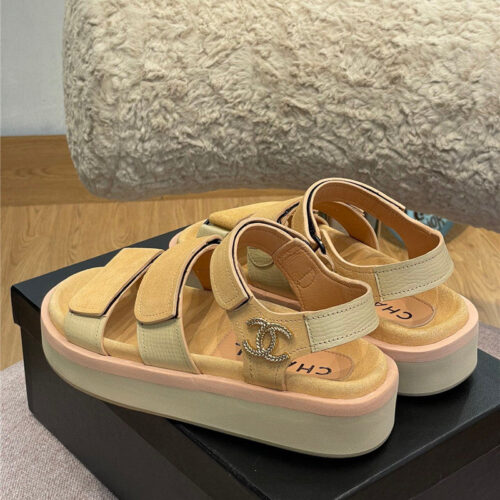 High Quality Luxury Chanel Platform Velcro Sandals – Style 69382 product detail
