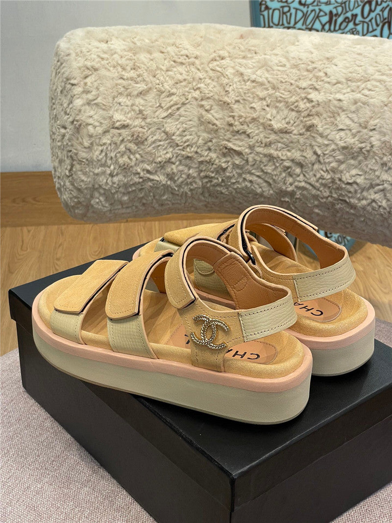 High Quality Luxury Chanel Platform Velcro Sandals – Style 69382 product detail