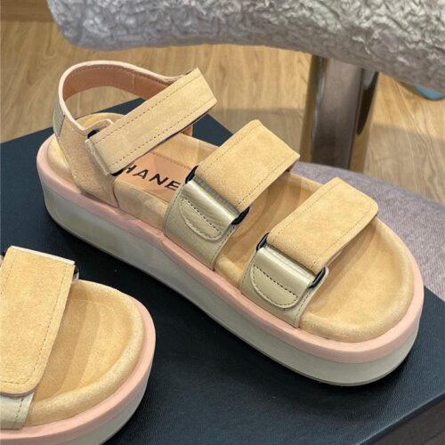 High Quality Luxury Chanel Platform Velcro Sandals – Style 69382 product detail