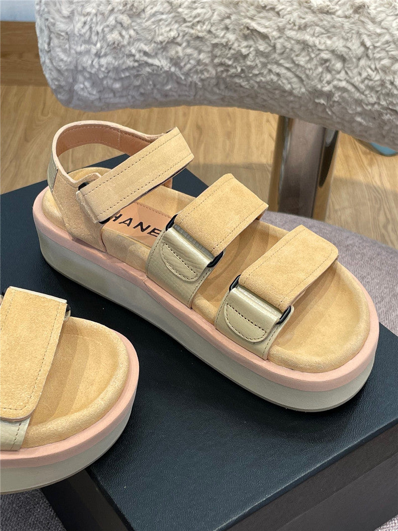 High Quality Luxury Chanel Platform Velcro Sandals – Style 69382 product detail