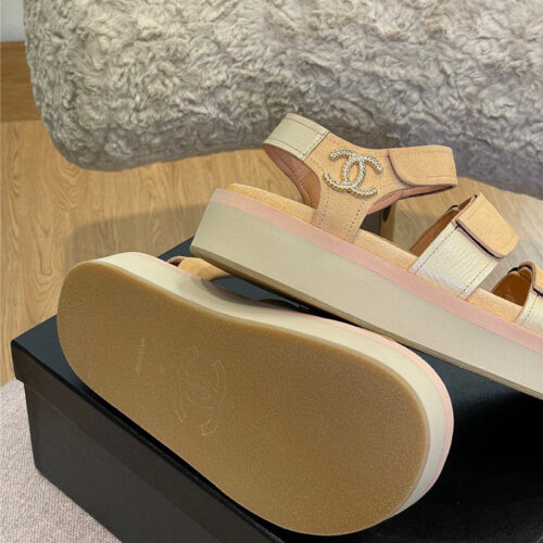 High Quality Luxury Chanel Platform Velcro Sandals – Style 69382 product detail