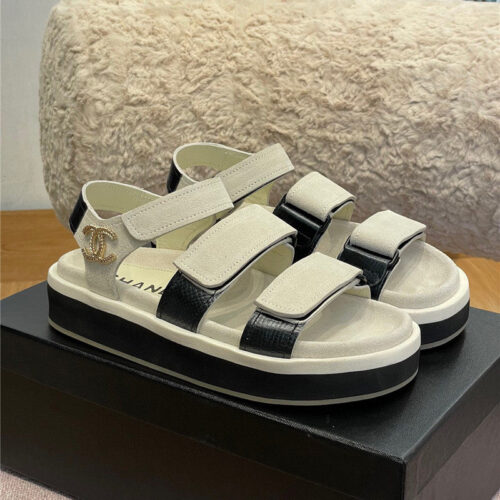 High Quality Luxury Chanel Platform Velcro Sandals alternate view
