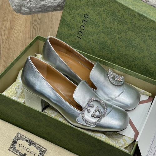 High Quality Luxury Gucci Diamond Buckle High Heels