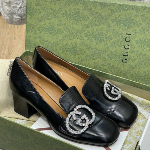 High Quality Luxury Gucci Diamond Buckle High Heels – Style 01235