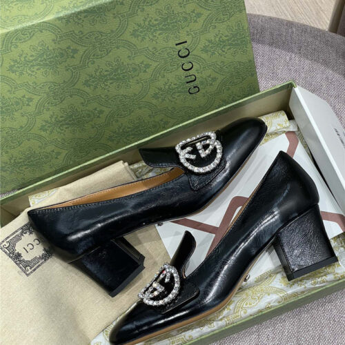 High Quality Luxury Gucci Diamond Buckle High Heels – Style 01235 product detail