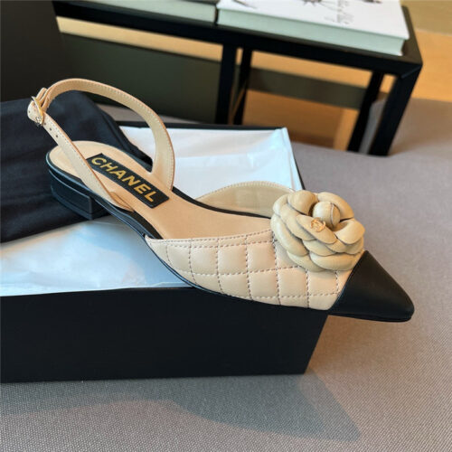 High Quality Luxury Chanel Camellia Pointed Toe Sandals product detail