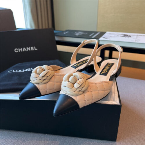 High Quality Luxury Chanel Camellia Pointed Toe Sandals alternate view