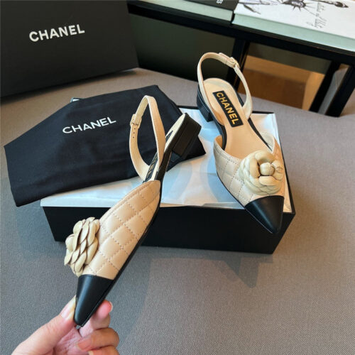 High Quality Luxury Chanel Camellia Pointed Toe Sandals product detail
