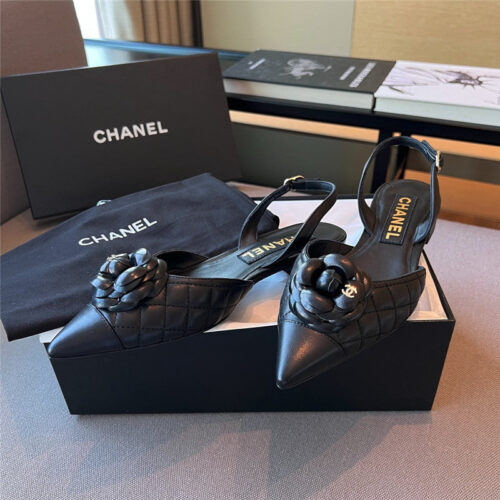 High Quality Luxury Chanel Camellia Pointed Toe Sandals – Style 08006 product detail