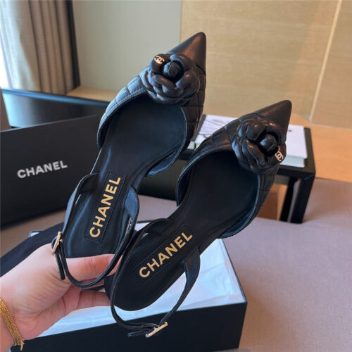 High Quality Luxury Chanel Camellia Pointed Toe Sandals – Style 08006 product detail
