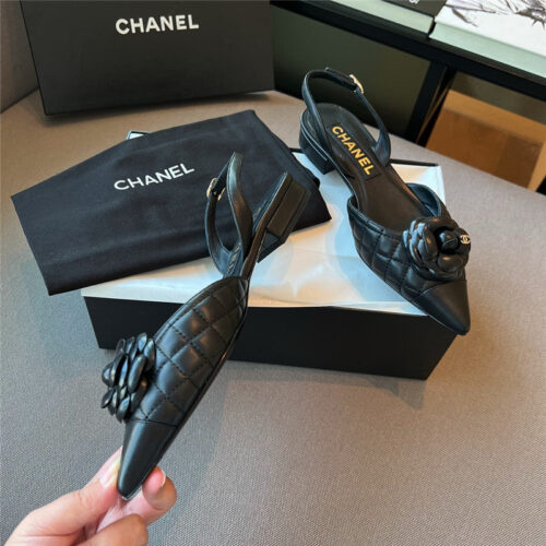 High Quality Luxury Chanel Camellia Pointed Toe Sandals – Style 08006 product detail