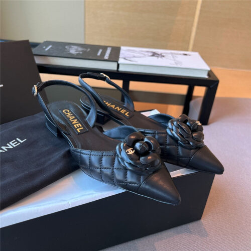High Quality Luxury Chanel Camellia Pointed Toe Sandals – Style 08006