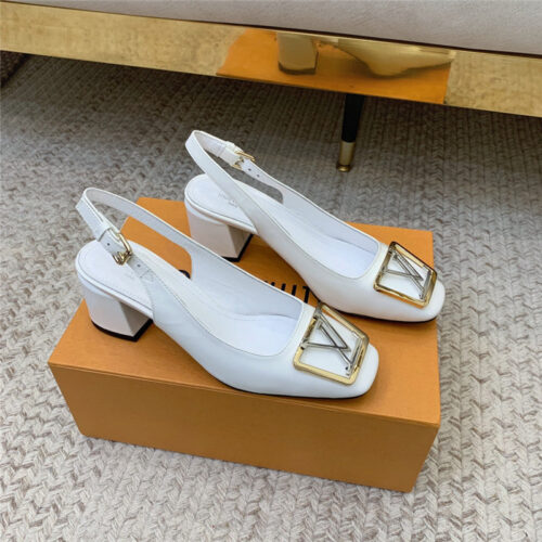 High Quality Luxury Louis Vuitton Classic Chunky Heel Sandals