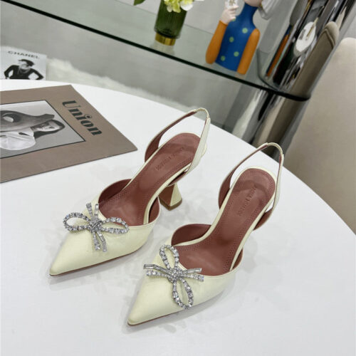 High Quality Luxury Amina Muaddi High-End Rhinestone Original Buckle Pumps – Style 83971