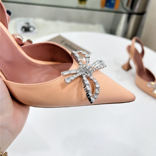 High Quality Luxury Amina Muaddi High-End Rhinestone Original Buckle Pumps – Style 47811 product detail