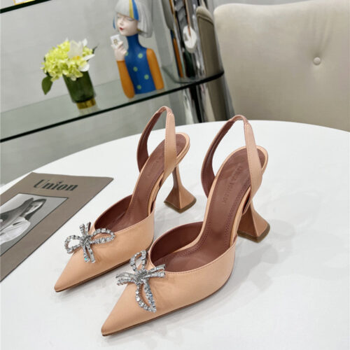 High Quality Luxury Amina Muaddi High-End Rhinestone Original Buckle Pumps – Style 47811
