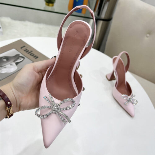 High Quality Luxury Amina Muaddi High-End Rhinestone Original Buckle Pumps – Style 89059 product detail