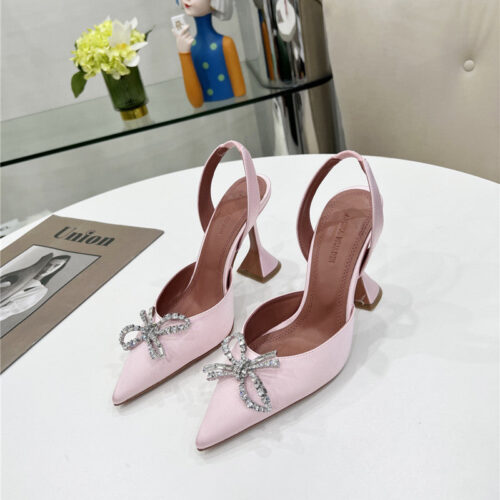 High Quality Luxury Amina Muaddi High-End Rhinestone Original Buckle Pumps – Style 89059