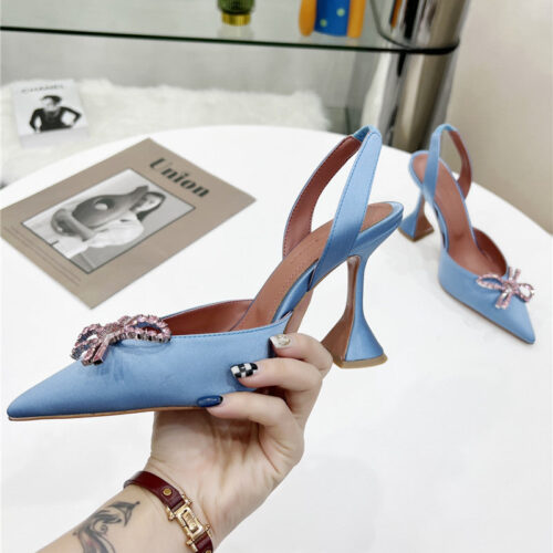 High Quality Luxury Amina Muaddi High-End Rhinestone Original Buckle Pumps – Style 52899 product detail