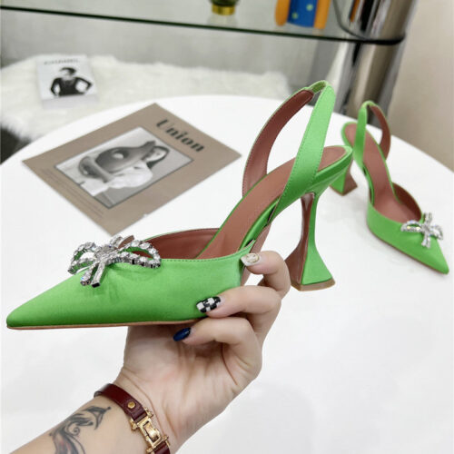 High Quality Luxury Amina Muaddi High-End Rhinestone Original Buckle Pumps – Style 57987 product detail