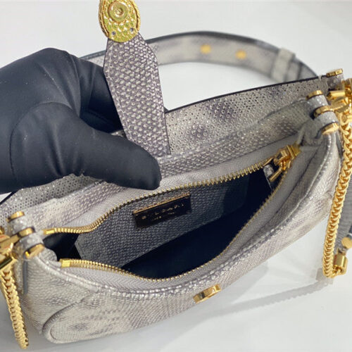 High Quality Luxury Bvlgari Mini Serpenti Leather Hobo Bag product detail