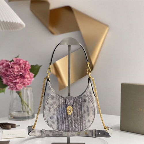 High Quality Luxury Bvlgari Mini Serpenti Leather Hobo Bag