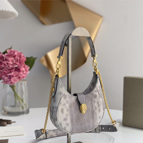 High Quality Luxury Bvlgari Mini Serpenti Leather Hobo Bag product detail