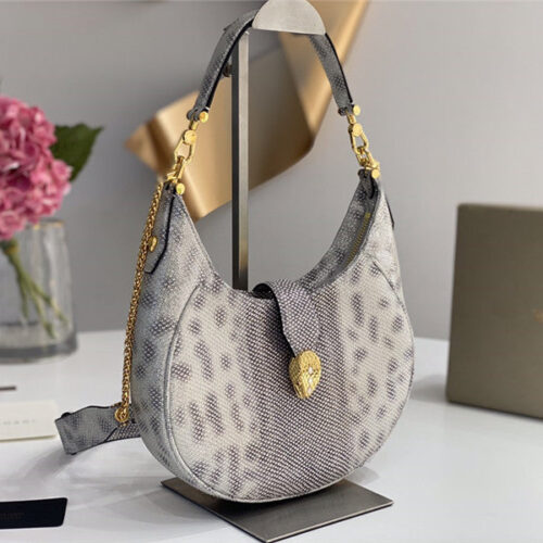 High Quality Luxury Bvlgari Serpenti Leather Hobo Bag product detail