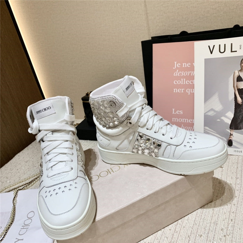 High Quality Luxury Jimmy Choo High Top Sneakers Womens – Style 91415 product detail