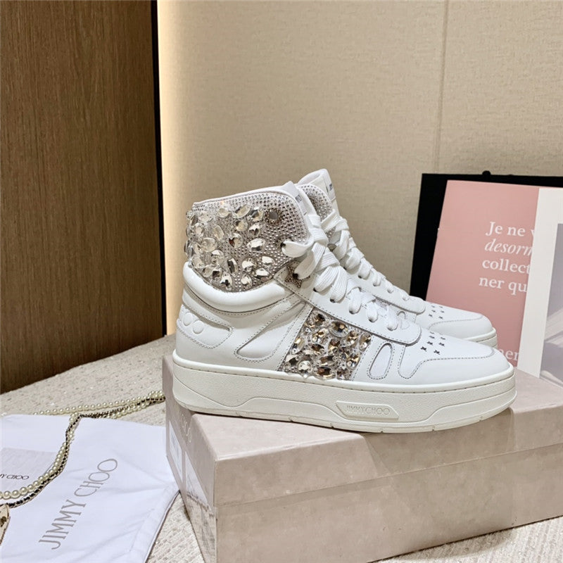 High Quality Luxury Jimmy Choo High Top Sneakers Womens – Style 91415