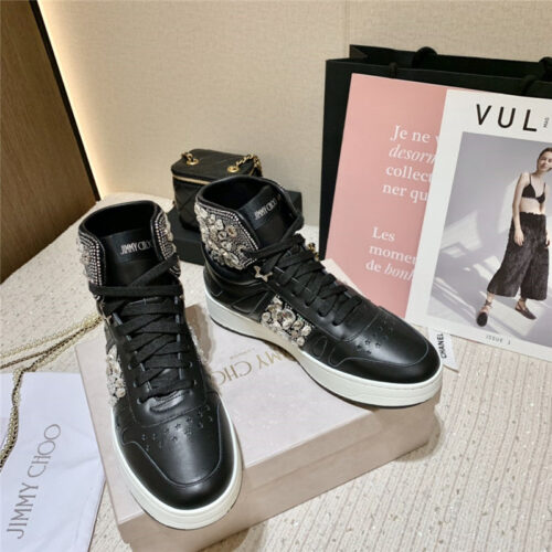 High Quality Luxury Jimmy Choo High Top Sneakers Womens – Style 76151 product detail
