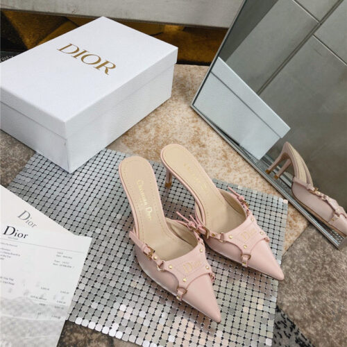 High Quality Luxury Dior Pointed Toe Mules Slippers