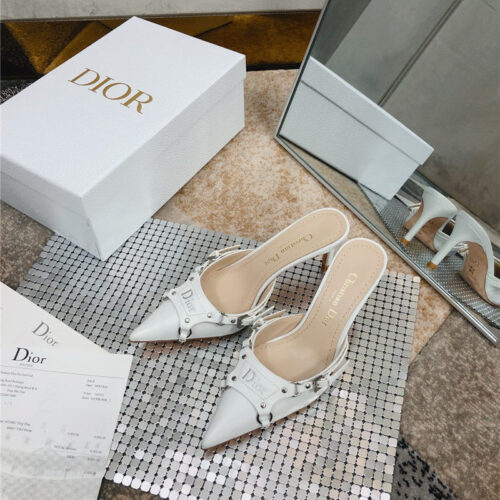 High Quality Luxury Dior Pointed Toe Mules Slippers – Style 50598 alternate view
