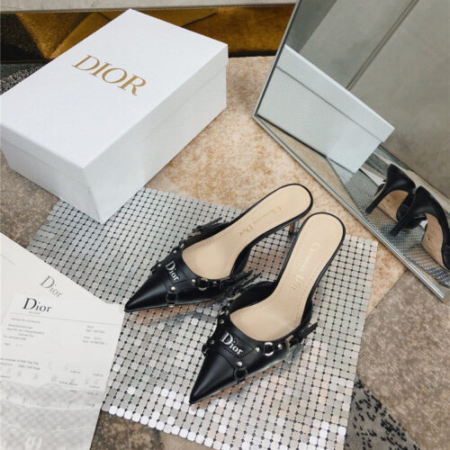High Quality Luxury Dior Pointed Toe Mules Slippers – Style 40422 alternate view