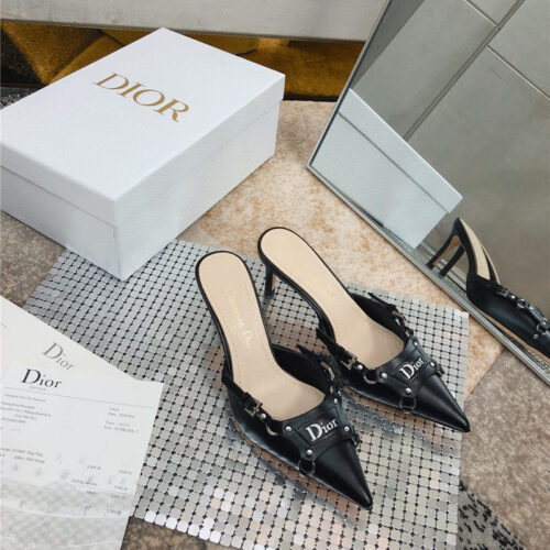 High Quality Luxury Dior Pointed Toe Mules Slippers – Style 40422
