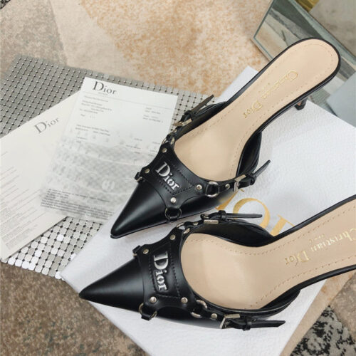 High Quality Luxury Dior Pointed Toe Mules Slippers – Style 40422 product detail