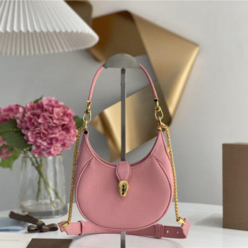 High Quality Luxury Bvlgari Mini Serpenti Leather Hobo Bag – Style 42543