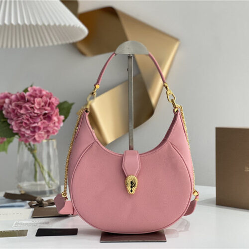 High Quality Luxury Bvlgari Serpenti Leather Hobo Bag – Style 42616