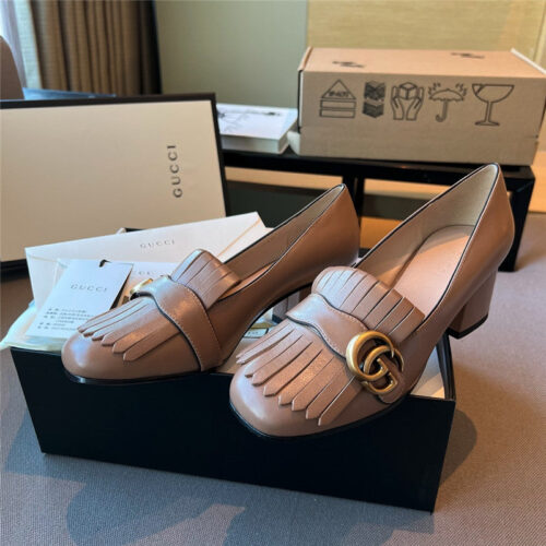 High Quality Luxury Gucci Chunky Heel Tassel Shoes product detail