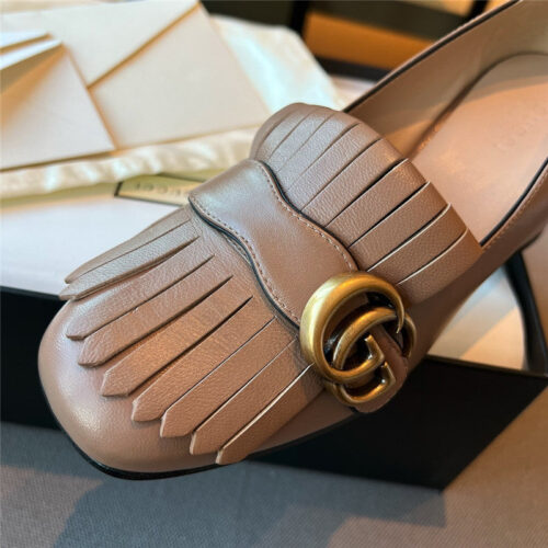 High Quality Luxury Gucci Chunky Heel Tassel Shoes product detail