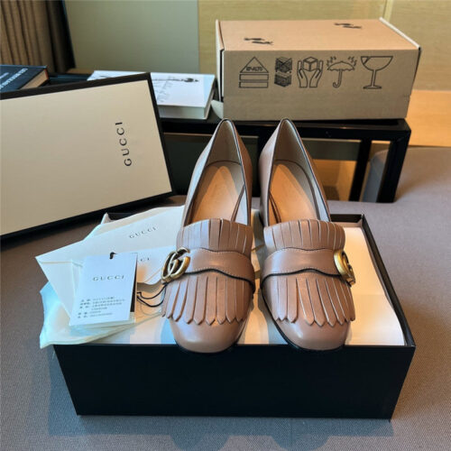 High Quality Luxury Gucci Chunky Heel Tassel Shoes product detail