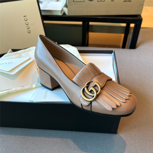 High Quality Luxury Gucci Chunky Heel Tassel Shoes product detail