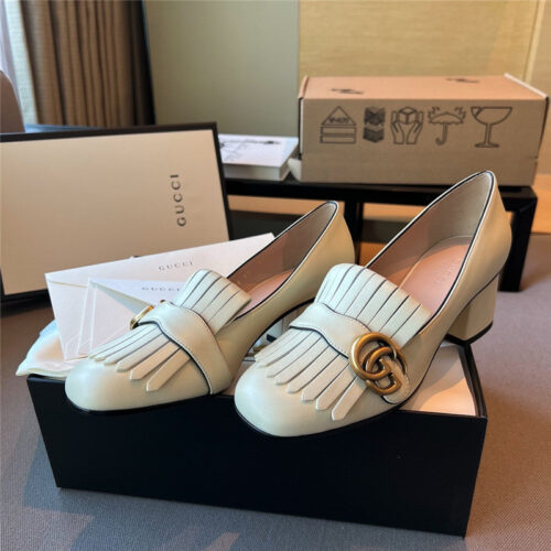 High Quality Luxury Gucci Chunky Heel Tassel Shoes – Style 42003 alternate view