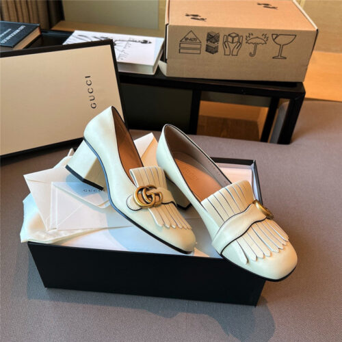 High Quality Luxury Gucci Chunky Heel Tassel Shoes – Style 42003 product detail