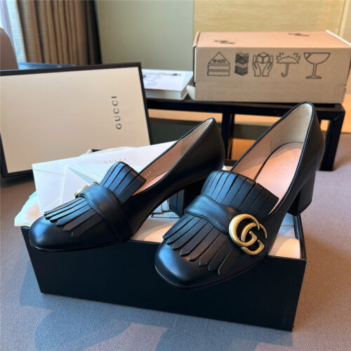 High Quality Luxury Gucci Chunky Heel Tassel Shoes – Style 73075 alternate view