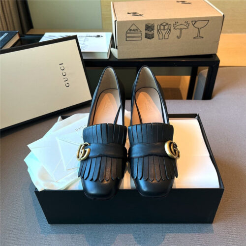 High Quality Luxury Gucci Chunky Heel Tassel Shoes – Style 73075 product detail