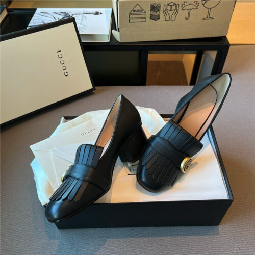 High Quality Luxury Gucci Chunky Heel Tassel Shoes – Style 73075 product detail