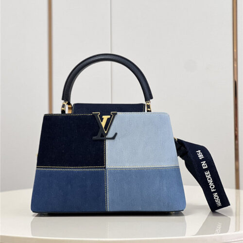High Quality Luxury Louis Vuitton Capucines Medium Denim Bag
